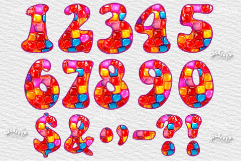3D Alphabet PNG Party 3D Letters 3D Numbers Symbols Candy and Stitches Birthday Sublimation Createya Design 