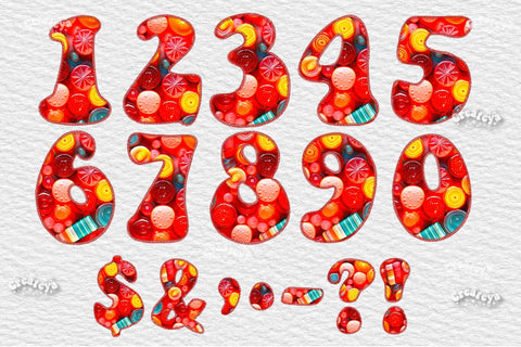 3D Alphabet PNG Party 3D Letters 3D Numbers Symbols Candy and Stitches Birthday Sublimation Createya Design 