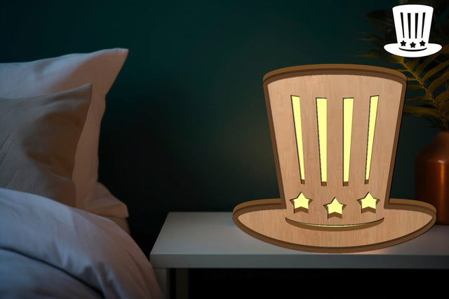 3D America night Light Box, America Led Night Light Laser Cut SVG zafrans studio 