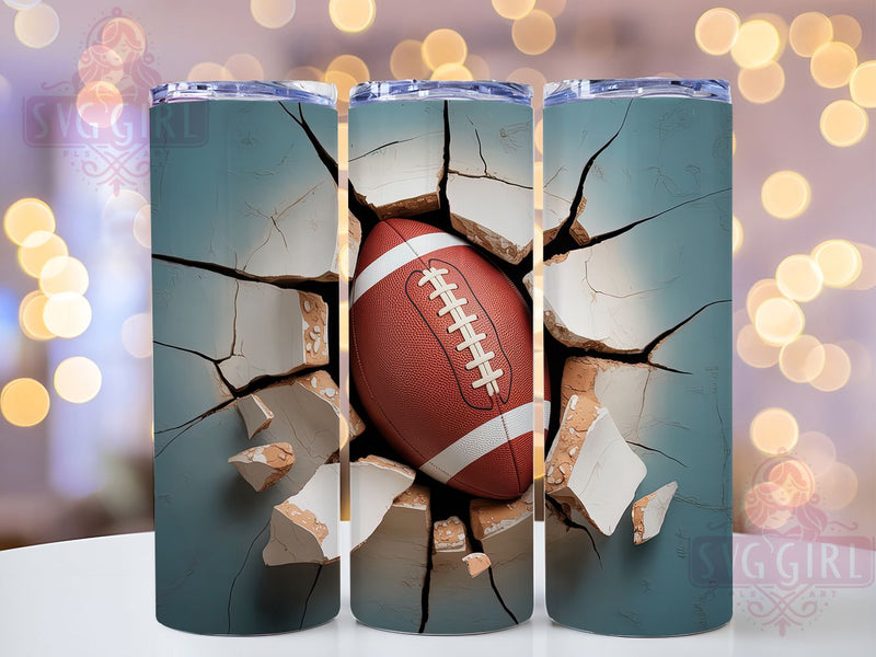 3D American Football Sports Tumbler, American Football Cup, 20Oz Sublimation Wrap, Sports Action Drinkware, Gridiron Gift Idea, Athletic Mug Design, Touchdown Tumbler Sublimation SvggirlplusArt 