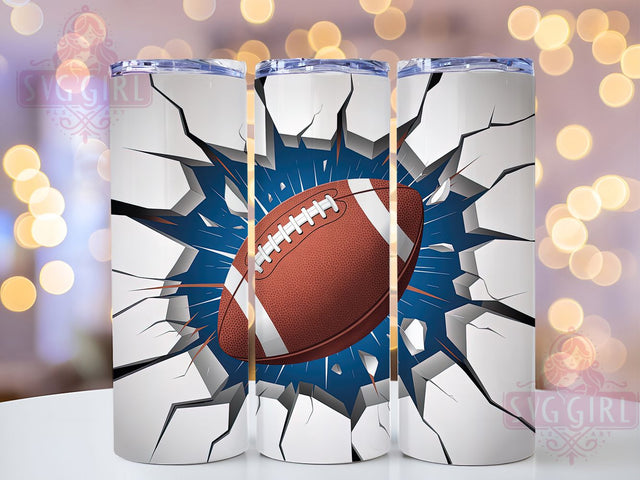 3D American Football Sports Tumbler, American Football Cup, 20Oz Sublimation Wrap, Sports Action Drinkware, Gridiron Gift Idea, Athletic Mug Design, Touchdown Tumbler Sublimation SvggirlplusArt 