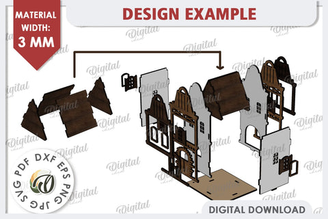 3D Amsterdam House Laser Cut. Candle Holder SVG SVG Evgenyia Guschina 