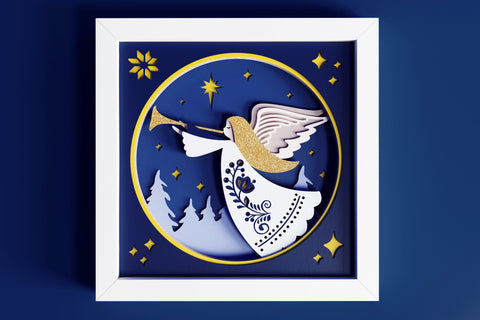 3D Angel Shadow Box svg - Christmas svg, Shadow box svg Christmas, Christian Christmas svg, Cricut projects, Cardstock svg, Layered svg SVG CutLeafSvg 