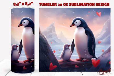 3d animal tumbler sublimation wrap / mom and baby penguins Sublimation Angelina Semenova 