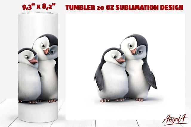 3d animal tumbler sublimation wrap / penguin cartoon png Sublimation Angelina Semenova 