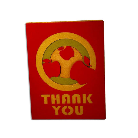 3D Apple Thank You Layered Card SVG 3D Paper Flowingcreek 
