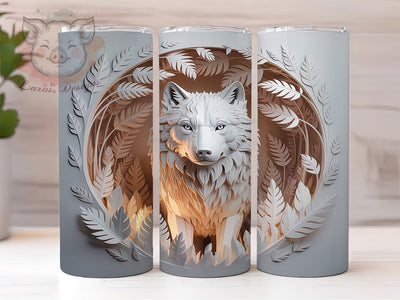3D Arctic Wolf Christmas Tumbler, Christmas Wolf Wrap, Holiday Arctic Sublimation, 20oz Wolf Tumbler, Festive Wolf Art, Seasonal Arctic Mug, Whimsical Winter Cup Sublimation Lara' s Designs 