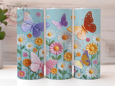 3D Artistic Floral Butterfly 20oz Tumbler, Butterfly Flower Cup Wrap, Elegant Butterfly Design, Sublimation Tumbler Wrap, 20Oz Tumbler Design, Artistic Floral Cup, Stylish Butterfly Wrap Sublimation Lara' s Designs 