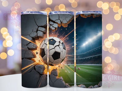 3D Artistic Soccer Splatter Tumbler, 3D Soccer Tumbler Wrap, Soccer Sublimation Design, 20oz Skinny Tumbler, Soccer Player Gift, Paint Splatter Tumbler, 3D Tumbler Design Sublimation SvggirlplusArt 