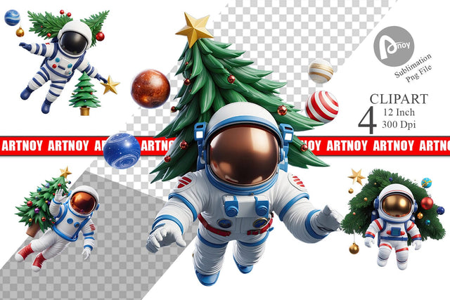 3D Astronaut Clipart Sublimation artnoy 