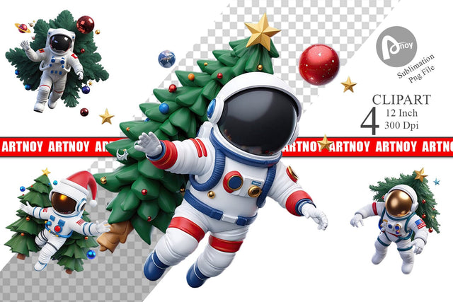 3D Astronaut Clipart Sublimation artnoy 