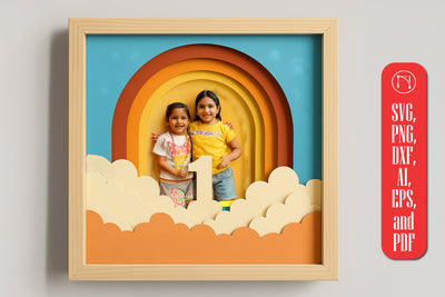 3D Baby Birthday Shadow Box SVG cut file SVG MD JOYNAL ABDIN 