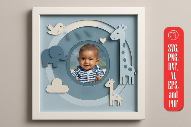 3D Baby Birthday Shadow Box SVG cut file SVG MD JOYNAL ABDIN 