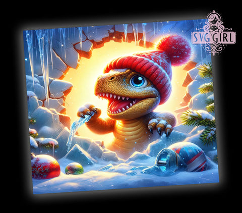 3D Baby Dinosaur Tumbler Wrap, Sublimation Design, Dinosaur Tumbler, Kids Drinkware, Nursery Decor, Cute Dinosaur Gift Sublimation SvggirlplusArt 