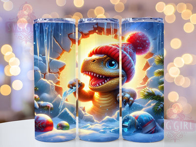 3D Baby Dinosaur Tumbler Wrap, Sublimation Design, Dinosaur Tumbler, Kids Drinkware, Nursery Decor, Cute Dinosaur Gift Sublimation SvggirlplusArt 