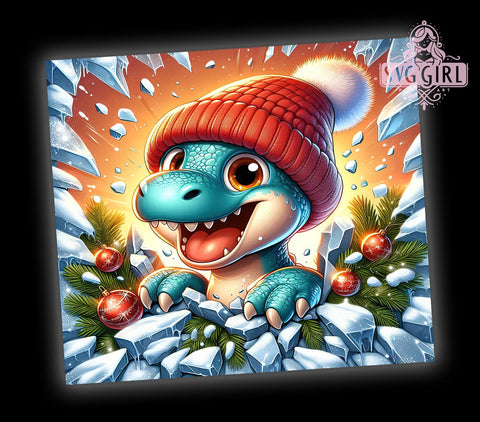 3D Baby Dinosaur Tumbler Wrap, Sublimation Design, Dinosaur Tumbler, Kids Drinkware, Nursery Decor, Cute Dinosaur Gift Sublimation SvggirlplusArt 