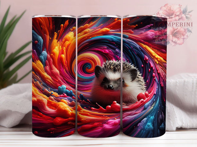 3D Baby Hedgehog Tumbler, Cute Hedgehog Wrap, Adorable Animal Cup, 20oz Sublimation Wrap, Stylish Hedgehog Design Tumbler, Artistic Baby Hedgehog Cup, Playful Hedgehog Theme Sublimation Li Zamperini 