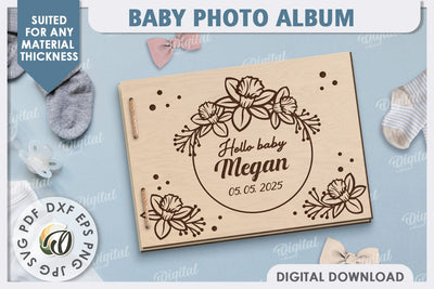 3D Baby Photo Album Laser Cut. Kids Memory Book SVG SVG Evgenyia Guschina 
