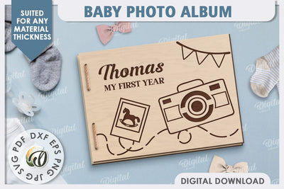 3D Baby Photo Album Laser Cut. Kids Memory Book SVG SVG Evgenyia Guschina 