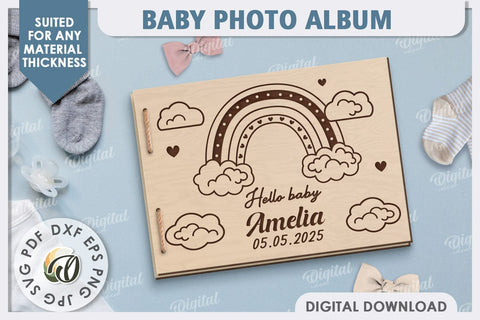 3D Baby Photo Album Laser Cut. Kids Memory Book SVG SVG Evgenyia Guschina 