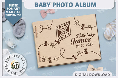 3D Baby Photo Album Laser Cut. Kids Memory Book SVG SVG Evgenyia Guschina 