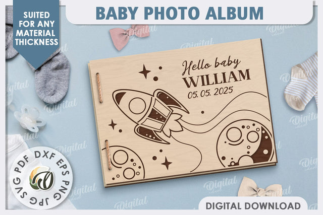 3D Baby Photo Album Laser Cut. Kids Memory Book SVG SVG Evgenyia Guschina 