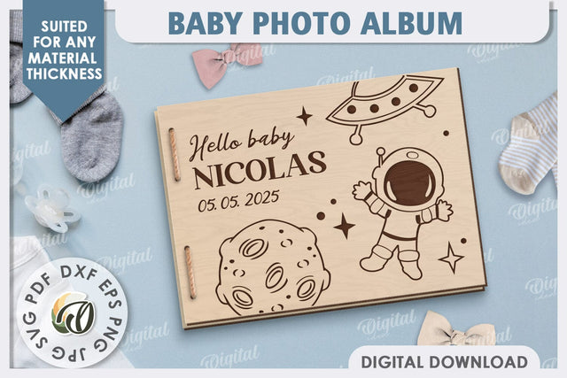 3D Baby Photo Album Laser Cut. Kids Memory Book SVG SVG Evgenyia Guschina 