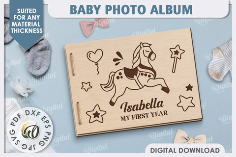 3D Baby Photo Album Laser Cut. Kids Memory Book SVG SVG Evgenyia Guschina 