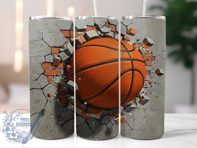 3D Basketball Sports 20oz Tumbler, Sports Tumbler Wrap, Basketball Fan Tumbler, 20oz Tumbler Wrap, Sublimation Tumbler Design, Athlete Gift Tumbler, Digital Download Sublimation ToriDesigns 