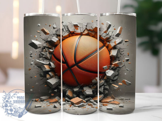 3D Basketball Sports 20oz Tumbler, Sports Tumbler Wrap, Basketball Fan Tumbler, 20oz Tumbler Wrap, Sublimation Tumbler Design, Athlete Gift Tumbler, Digital Download Sublimation ToriDesigns 