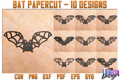 3D Bat Paper Cut Bundle | Halloween Design | Paper Bat | Halloween Décor | SVG Files SVG The T Store Design 