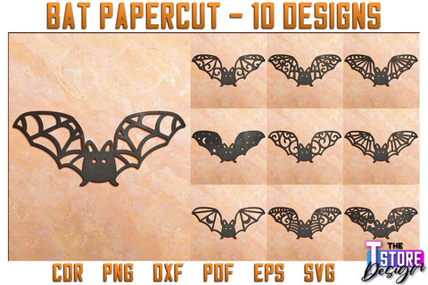 3D Bat Paper Cut Bundle | Halloween Design | Paper Bat | Halloween Décor | SVG Files SVG The T Store Design 