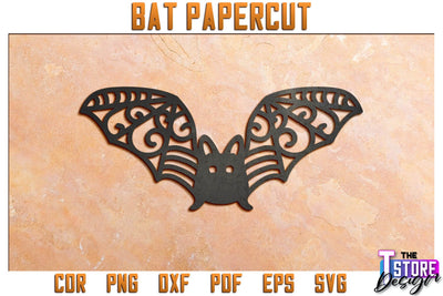 3D Bat Paper Cut | Halloween Design | Paper Bat | Halloween Décor | SVG File SVG The T Store Design 