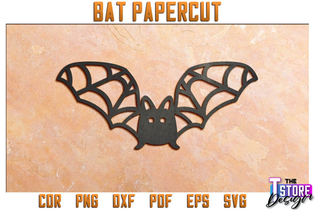 3D Bat Paper Cut | Halloween Design | Paper Bat | Halloween Décor | SVG File SVG The T Store Design 