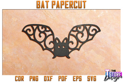 3D Bat Paper Cut | Halloween Design | Paper Bat | Halloween Décor | SVG File SVG The T Store Design 