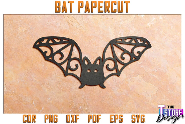 3D Bat Paper Cut | Halloween Design | Paper Bat | Halloween Décor | SVG File SVG The T Store Design 