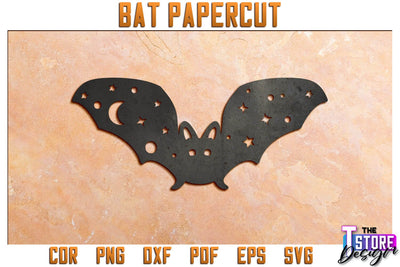 3D Bat Paper Cut | Halloween Design | Paper Bat | Halloween Décor | SVG File SVG The T Store Design 