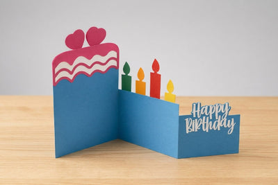 3D Birthday Accordion Card SVG zafrans studio 