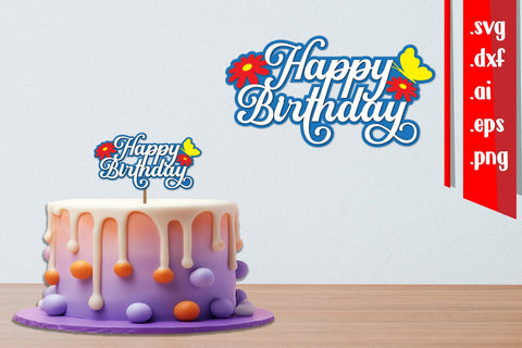 3D Birthday Layered Papercut, Birthday Cake Topper SVG zafrans studio 