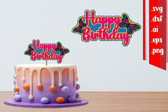 3D Birthday Layered Papercut | Birthday Cake Topper SVG zafrans studio 