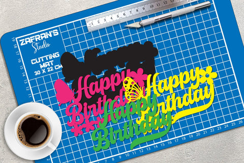 3D Birthday Layered Papercut, Birthday Cake Topper SVG zafrans studio 