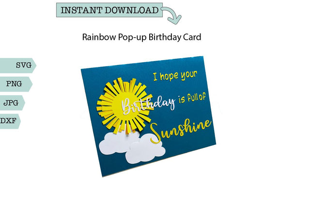 3D Birthday Pop-up Card SVG-Rainbow Pop Up SVG Sharia Morton Designs 