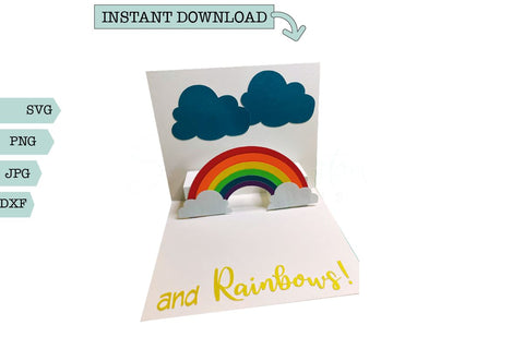 3D Birthday Pop-up Card SVG-Rainbow Pop Up SVG Sharia Morton Designs 