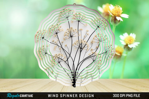 3D Black and Gold Baby's Breath Wind Spinner Bundle Sublimation Regulrcrative 