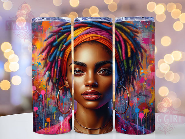 3D Black Girl Quilled Paper Melanin Queen Tumbler Wrap, Quilled Paper Design, Melanin Queen Wrap, Rasta Braids Sublimation, Afro American Tumbler, 20oz Empowerment PNG, Natural Hair Art Wrap Sublimation SvggirlplusArt 
