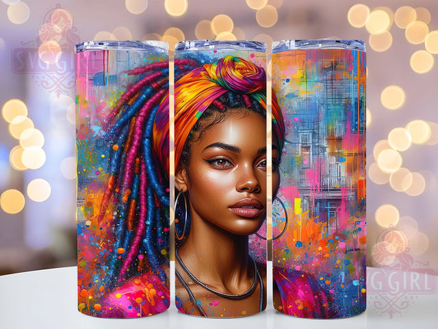 3D Black Girl Quilled Paper Melanin Queen Tumbler Wrap, Quilled Paper Design, Melanin Queen Wrap, Rasta Braids Sublimation, Afro American Tumbler, 20oz Empowerment PNG, Natural Hair Art Wrap Sublimation SvggirlplusArt 