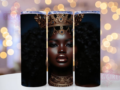 3D Black Queen Tumbler, 3D Design, 20Oz Tumbler, Sublimation Wrap, Afrocentric Art, Digital Download, Tumbler Gift Sublimation SvggirlplusArt 