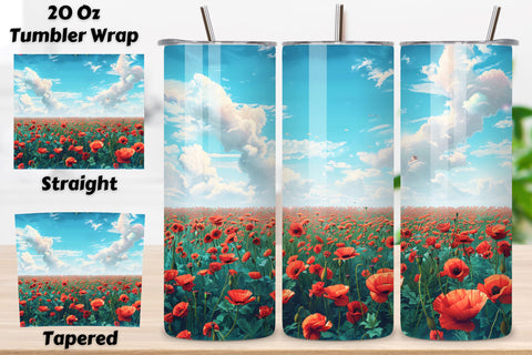 3D Blossom Spring Landscape Tumbler Wrap, Seamless Floral Sublimation FloridPrintables 