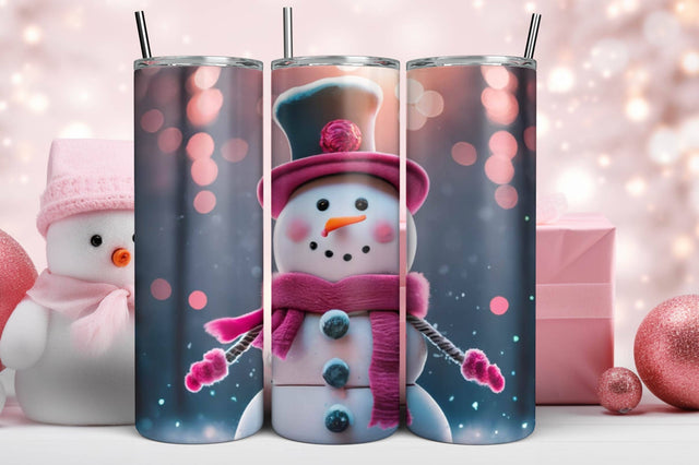 3D Blue Christmas Tumbler Wrap 3D Paper Rupkotha 