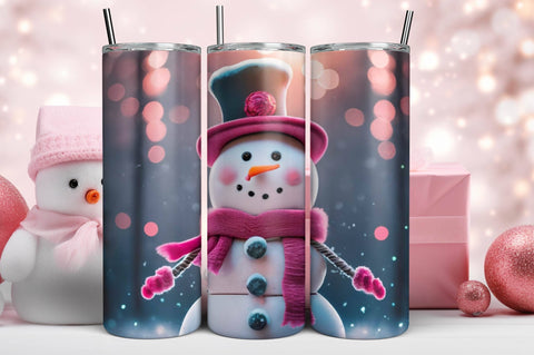 3D Blue Christmas Tumbler Wrap 3D Paper Rupkotha 